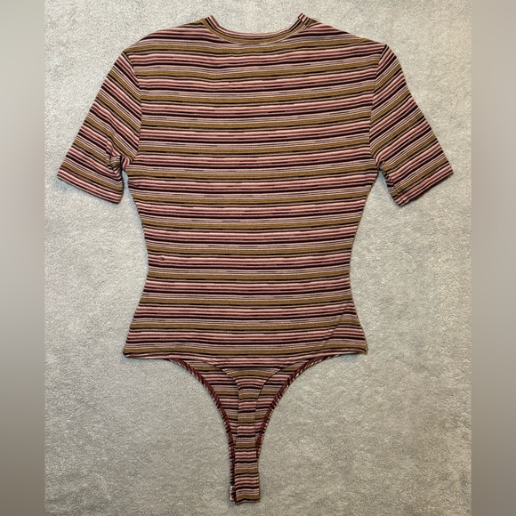 Forever 21 Multicolor Stripe Bodysuit with Snap Closure - Picture 4 of 6
